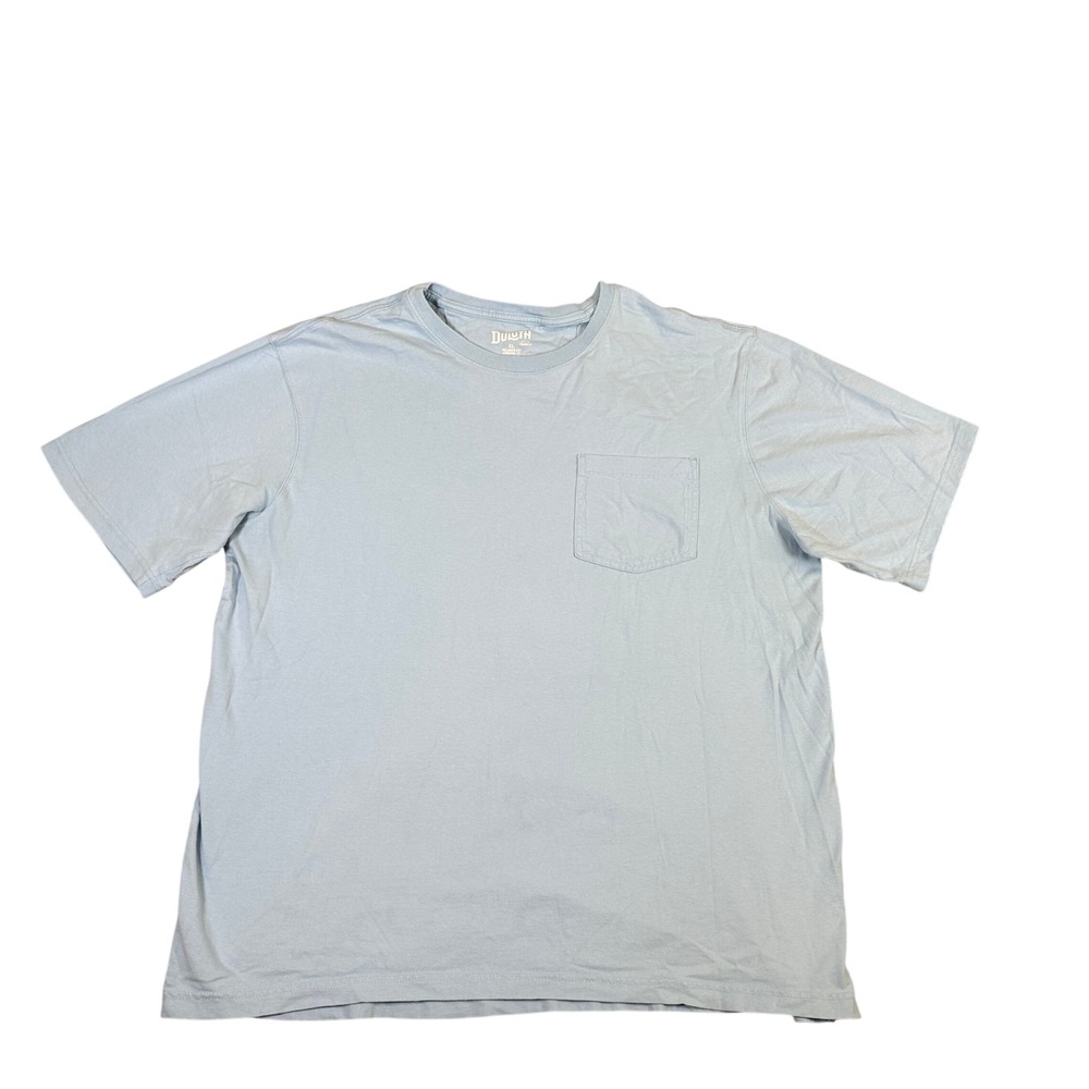 Duluth Trading Co Longtail T-Shirt XL Relaxed Fit Light Blue Cotton Pocket Tee